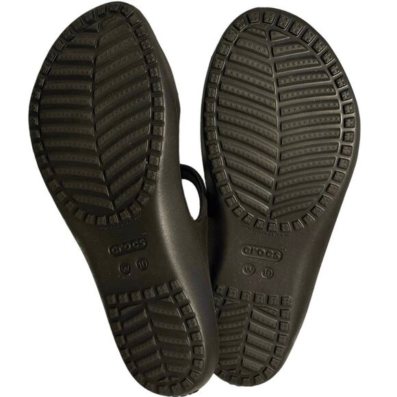 Crocs Kadee II Sandals Womens Black Strappy Slip On Slides Comfort Size 10 - Picture 5 of 5